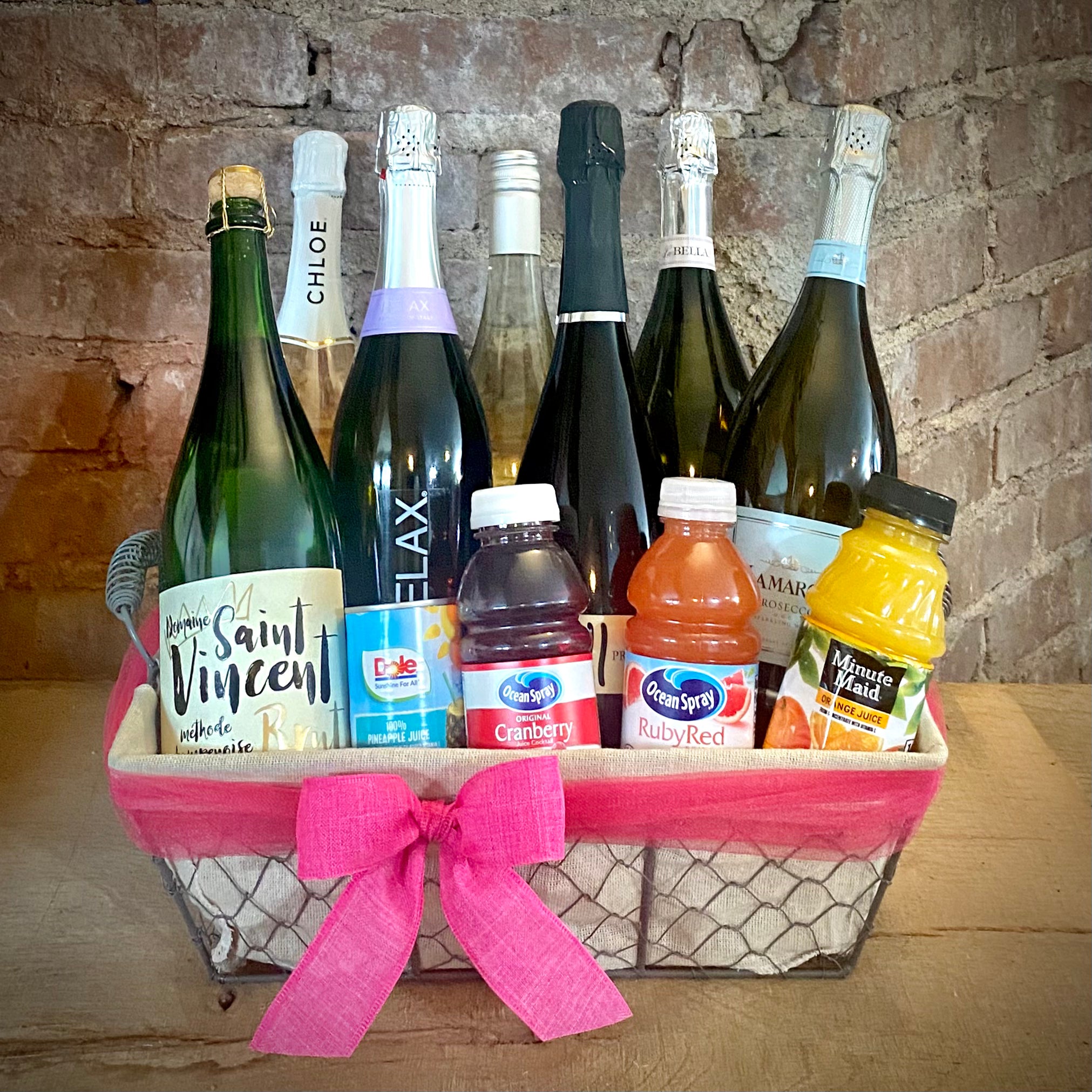 Champagne and Mimosa Gift Basket - La Marca by