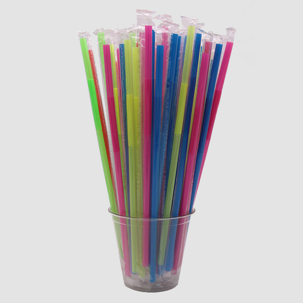 JUMBO COCKTAIL STRAW 5.5 - NEON PINK - 30/250 (7,500/case)